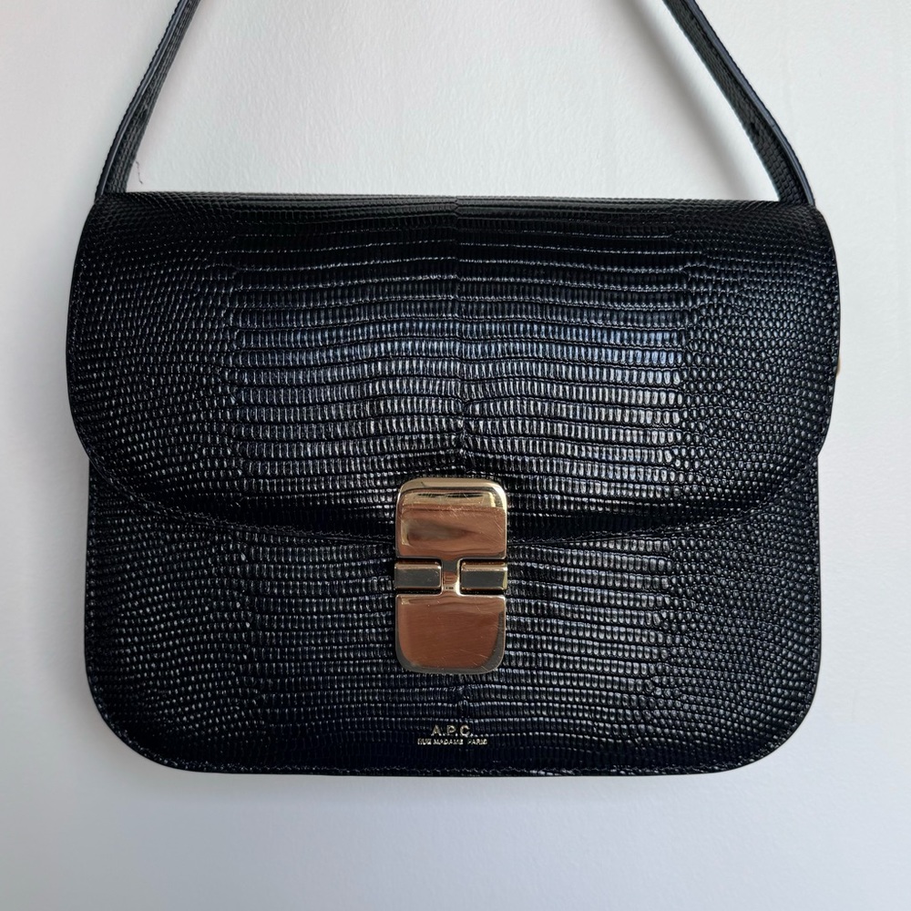 A.P.C. Grace Small Lizard-Effect Leather Shoulder Bag
